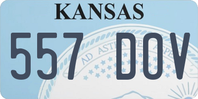 KS license plate 557DOV