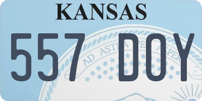KS license plate 557DOY