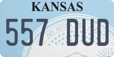 KS license plate 557DUD