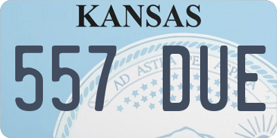 KS license plate 557DUE