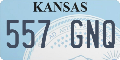 KS license plate 557GNQ