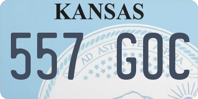KS license plate 557GOC