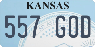 KS license plate 557GOD