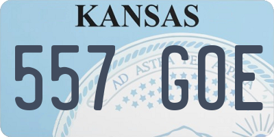 KS license plate 557GOE