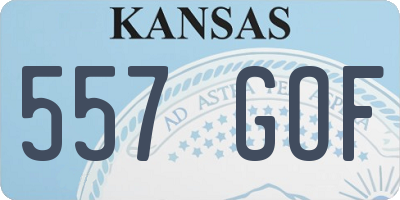 KS license plate 557GOF