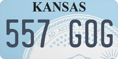 KS license plate 557GOG