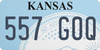 KS license plate 557GOQ