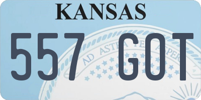 KS license plate 557GOT