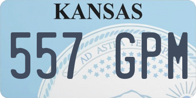 KS license plate 557GPM