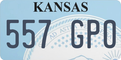 KS license plate 557GPO
