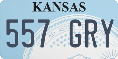 KS license plate 557GRY