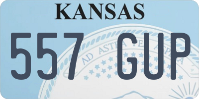 KS license plate 557GUP