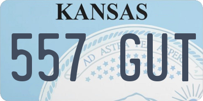 KS license plate 557GUT