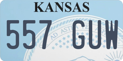 KS license plate 557GUW
