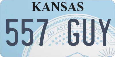 KS license plate 557GUY