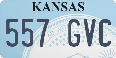 KS license plate 557GVC