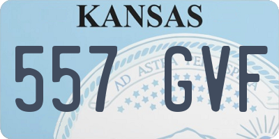 KS license plate 557GVF