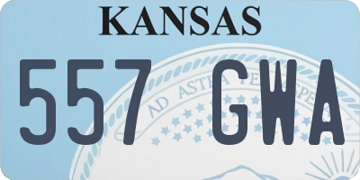 KS license plate 557GWA