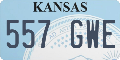 KS license plate 557GWE