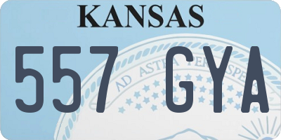 KS license plate 557GYA