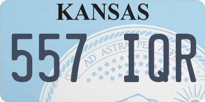 KS license plate 557IQR