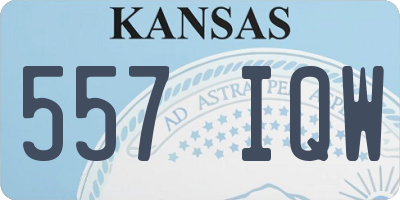 KS license plate 557IQW