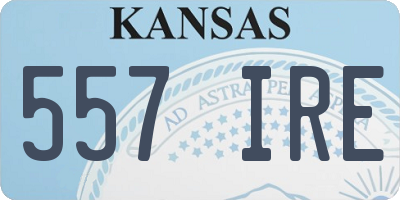 KS license plate 557IRE