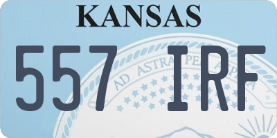 KS license plate 557IRF
