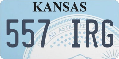 KS license plate 557IRG