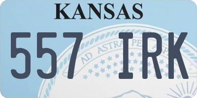 KS license plate 557IRK