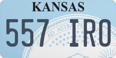 KS license plate 557IRO