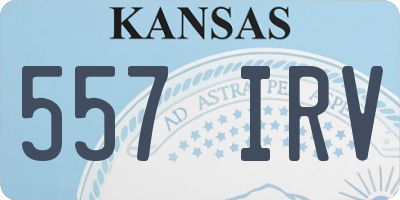 KS license plate 557IRV