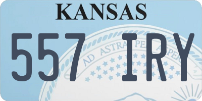 KS license plate 557IRY
