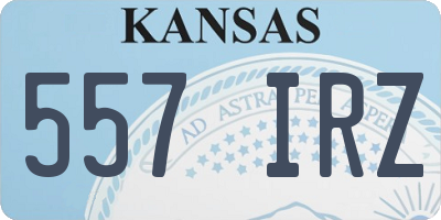 KS license plate 557IRZ