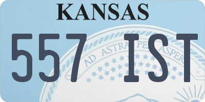 KS license plate 557IST