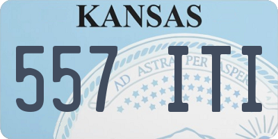 KS license plate 557ITI
