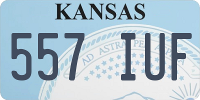 KS license plate 557IUF