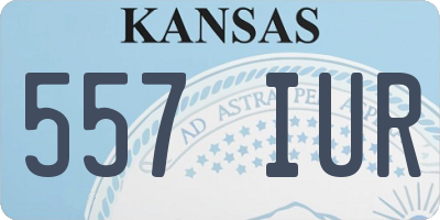 KS license plate 557IUR