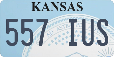 KS license plate 557IUS