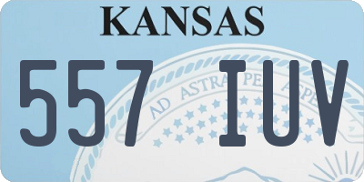 KS license plate 557IUV