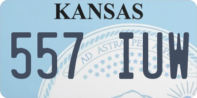 KS license plate 557IUW