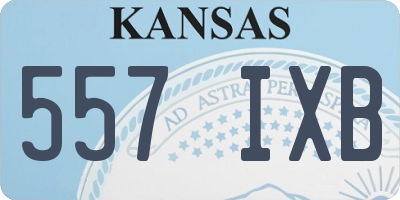 KS license plate 557IXB