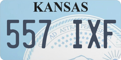 KS license plate 557IXF
