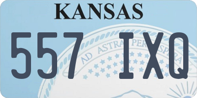 KS license plate 557IXQ
