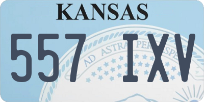 KS license plate 557IXV