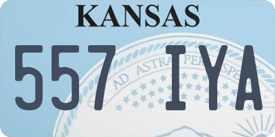 KS license plate 557IYA