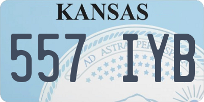 KS license plate 557IYB