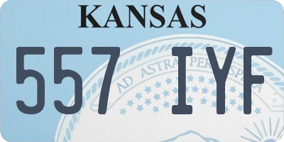 KS license plate 557IYF