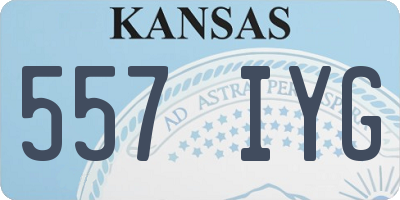 KS license plate 557IYG