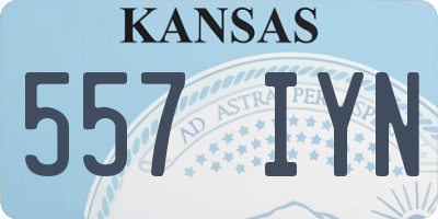 KS license plate 557IYN